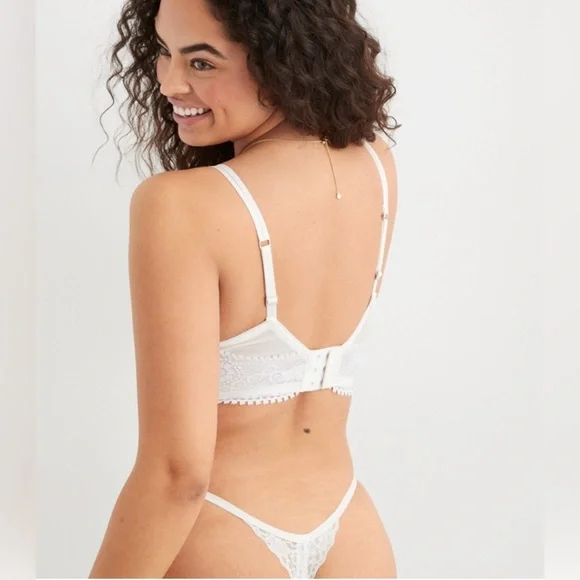 AERIE REAL POWER WIRELESS PUSH UP JOY LACE BRA 34C NWT - Picture 3 of 8